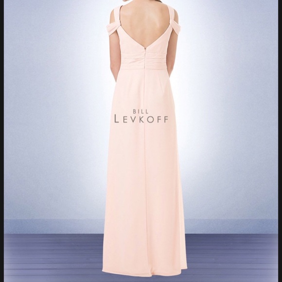 BILL LEVKOFF PINK BRIDESMAID OFF SHOULDER DRESS - Picture 3 of 3